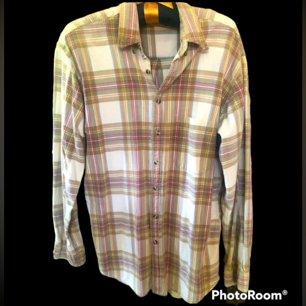 Vintage Large Tall men’s Plaid button down shirt Fall Himalaya Outfitters